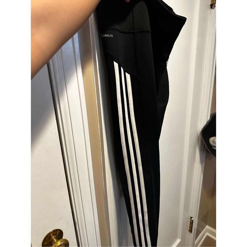 adidas Small Black High-Rise 3-Stripes 7/8 Sport Tights - Picture 4 of 8